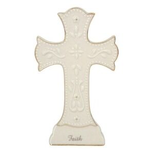 NWOT Lenox Ivory Gold Faith Christian Cross Sweet Inspirations Ceramic Figurine